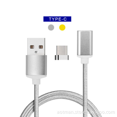 Newest fast charging magnetic cable android micro usb to type c nylon braided cable for sale